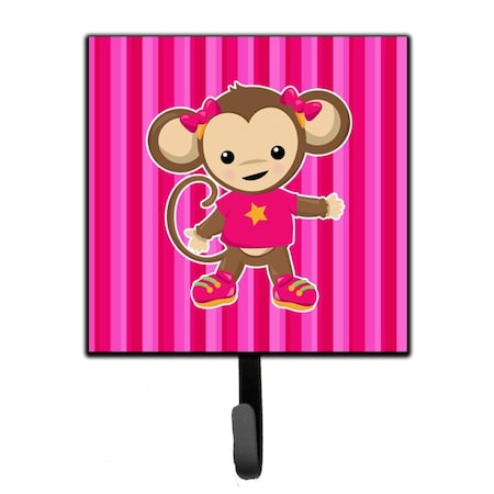 Carolines Treasures Monkey on Pink Stripes Leash or Key Holder BB7020SH4